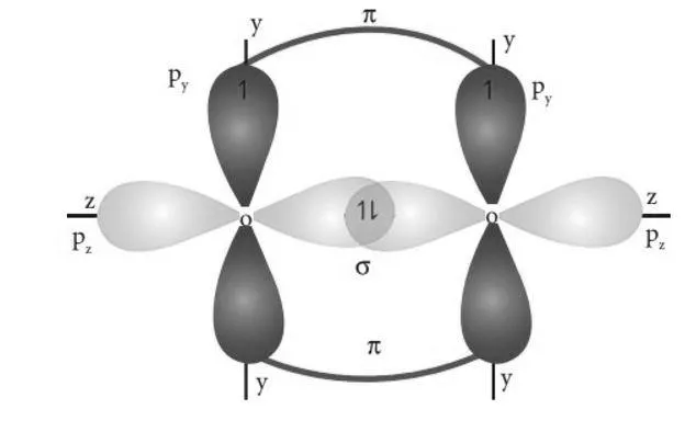Formation of bonds in O2
